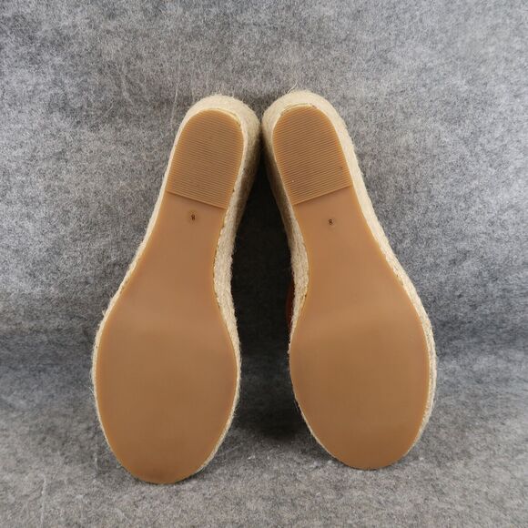 Bettye Muller Shoes Womens 8 Sandals Wedge Espadrille Slip On Leather Crisscross - Picture 10 of 14